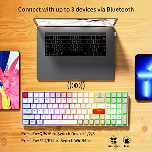 Newmen GM1000 96% Ръчна Детска Клавиатура Безжична Bluetooth/2,4 G/Жични Клавиатура USB C Компактна Механична Клавиатура с възможност