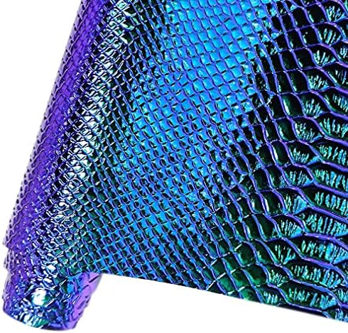 HYANG Холограма на листове от изкуствена кожа с релефни като змия син цвят, изключително подходящи за производство на занаяти собствените