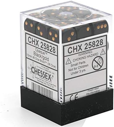 Зарове Chessex CHX25828-Матови: Набор от черни и златни цветове 36D6