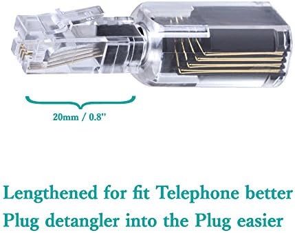YOLISTIC (Комплект от 4 устройства за разнищване на телефонни кабела на 360 °, стационарен телефон, Удължен Въртящ се Черен