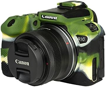 Калъф STSEETOP Canon R10, Защитен калъф от силиконов каучук за корпуса на фотоапарата, Съвместим с Canon R10 (Армейски зелен)