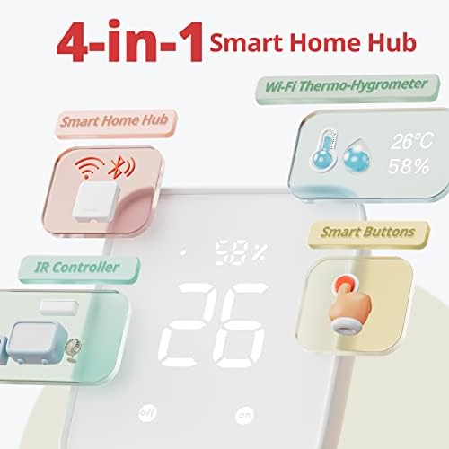 SwitchBot Hub 2 (2-ро поколение), работи като WiFi Термометър-влагомер, IR дистанционно управление, умно дистанционно управление