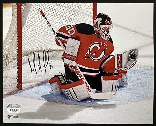Мартин Broder Подписа снимка 8x10 Хокей Ню Джърси Дэвилз Автограф Фанатици КОПИТО - Снимки на НХЛ С автограф