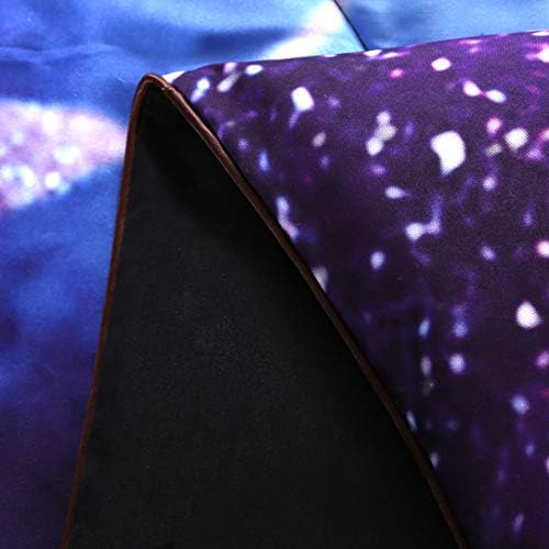 Wowelife Комплект спално бельо Galaxy Unicorn от 5 теми, пълен Комплект спално бельо 3D Fly Unicorn Galaxy с Одеяло, равна чаршаф,