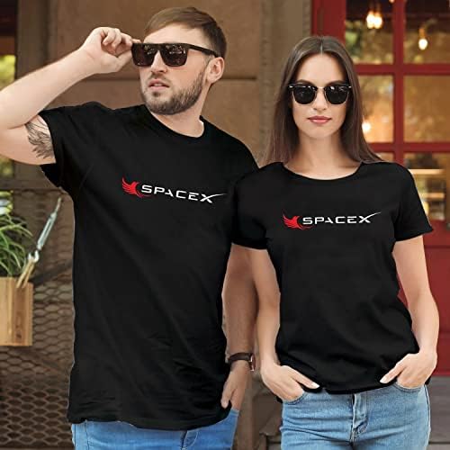 Тениска APEXD SpaceX за мъже и жени - Черни Тениски с кръгло деколте и къс ръкав с Графичен Дизайн - Мъжки ризи Обичайното намаляване