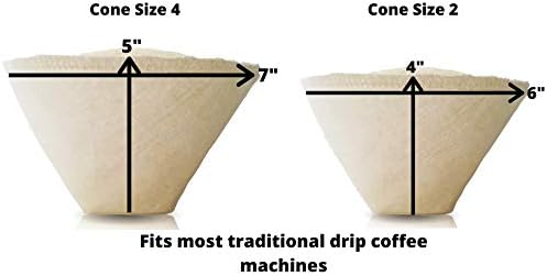 Плат за многократна употреба напредналите заострени филтър за кафе (размер № 4) - Произведен в Канада от коноп и органичен памук