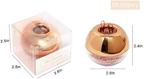 Щипки за хартия MultiBey NE0600607 Light Luxury Fashion, освобождаване от розово злато, В кръгла держателе за кламери с магнит капак,
