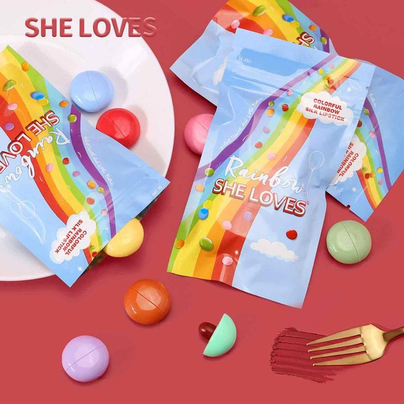 Дизайн МАДИ Кей мини червило комплект 8шт/набор от бонбони червило комплект стил бонбони Rainbow 8 цвята светъл цвят матово червило