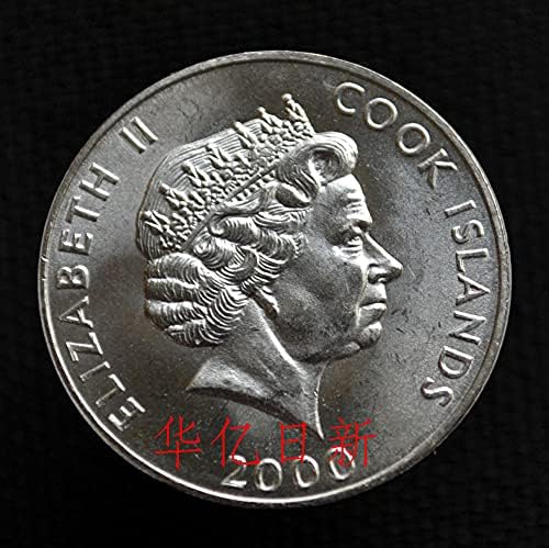 Монета на Островите Кук 5 Точки 2000 година на Издаване KM369 People Coin Queen Никелова Бангданг Нова