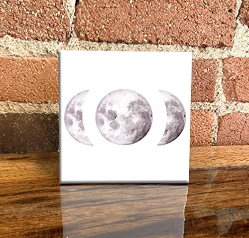 Декоративни плочки за рисунка, акварел Фази на Луната (6 X 6 в рамка)
