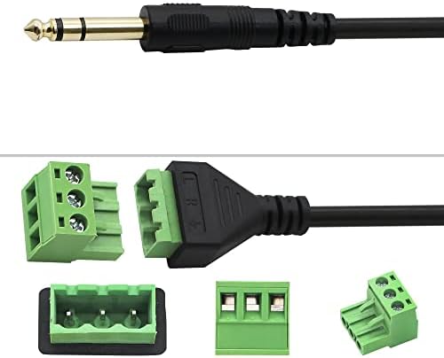 PNGKNYOCN 6,35 мм кабел за Свързване с винтови клеммой TRS 30 см 1/4 Стерео Аудио Щекер към 3-контактен винт основание терминал