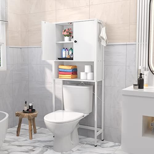 Шкафче за съхранение на Ecoprsio Над Тоалетна, срок на годност-Органайзер За Баня Над Тоалетна, Отделно Стоящи Тоалетни Стойка за