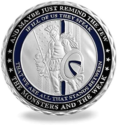 АМЕРИКАНСКИ Спартански Воини Полицията не се поддават на Монетата Тънка Синя Линия за Правоприлагащите органи Военна Монета