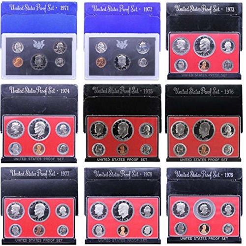 1971 S -1979 Набор от монетния двор на САЩ Плакированный Стартов Комплект От 52 монети