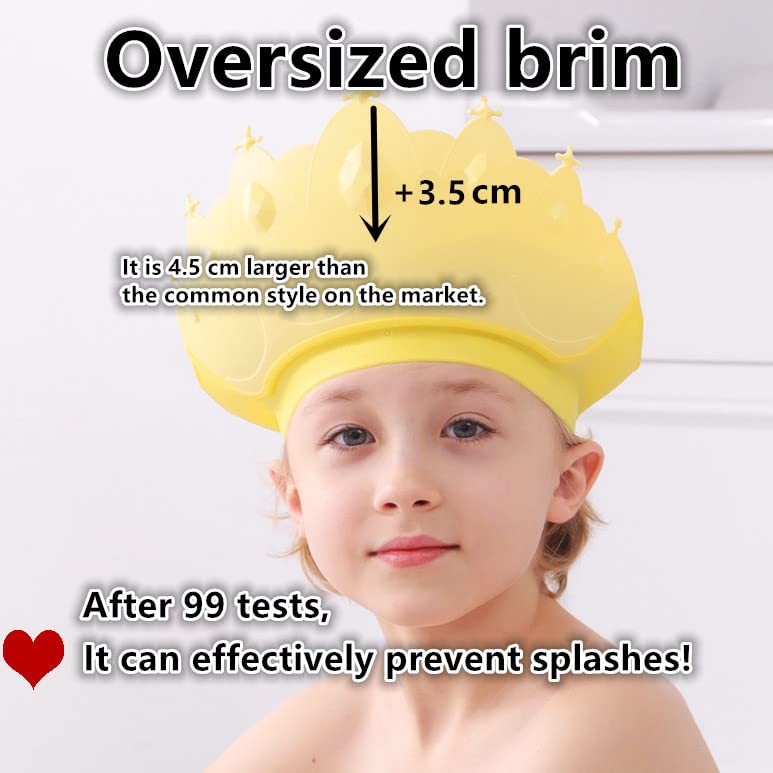 Детска шапка за душ за деца, 4 бр., усъвършенстване на Силиконовата капачка за шампоан за деца, регулируема ширина 3,5 см, Множество