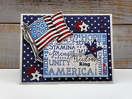 Марка Simply Clear С Червени, бели и сини марки - Американски патриотизъм, гордостта на САЩ, Лист 4x6 - 5 броя