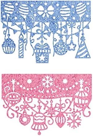GLOBLELAND 2 бр. Тематични Метални Режещи Печати върху Рожден Ден с Шарени Свещи за Изработка на Поздравителни Картички в стил Scrapbooking