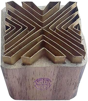 Квадратни Месингови, Дървени Печати Royal Kraft за Блок печат на Глина, Керамика, плат BCtag001