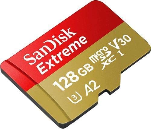 Карта SanDisk Extreme 128 GB Micro SDXC за дрона DJI Mavic Mini 2, Mavic Mini, Mavic Air 2 (5 опаковки) C10 4K V30 A2 (SDSQXA1-128G-GN6MN) в комплект с 1 устройство за четене на карти с памет microSD тип Всички, с изключе?