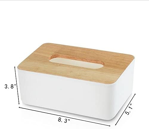 QQJ Обемна Дървена кутия за салфетки за еднократна употреба Хартиени Салфетки за лице, Дървена Правоъгълна стойка за съхранение