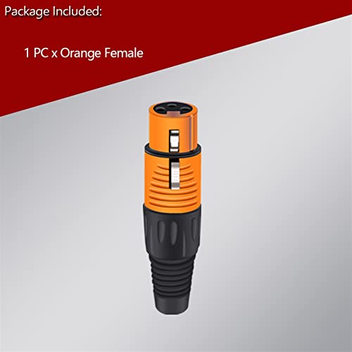 3PIN X L R Конектор кабели Мъжки/женски мъжки Пластмасова обвивка Микрофон Високоговорител XLR Конектор 6 цвята, 1 бр. (Цвят: 1xF-оранжево)