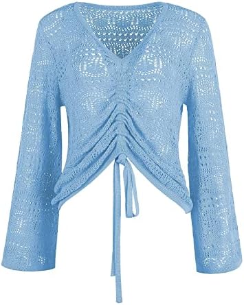 Приталенные дамски ризи с дълъг ръкав, Дамски Блузи Y2k, Модни Блузи с дълъг ръкав Оверсайз, Пуловери, Блузи