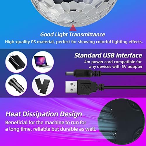 Лампа за партита с диско топки [2 комплекта], Диджейские лампи с активирането на звука, с Дистанционно управление, RGB-Стробоскоп,