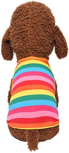 Летни тениски с принтом Голямо куче от Экокожи с Дъга и Котка, Стръмни Ризи за Кученца, Облекло за Кучета, Меки Дрехи, Жилетка За