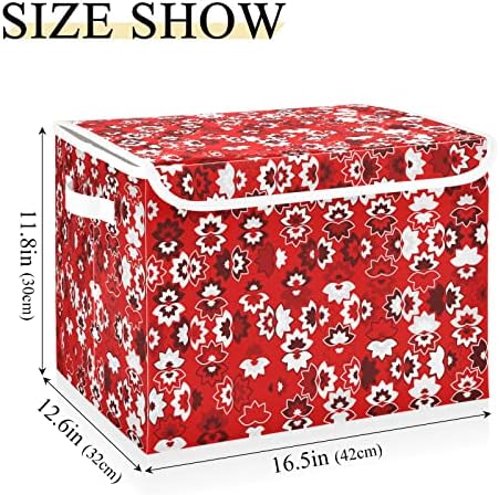 Коледно Червено-Бяла Кутия за съхранение на играчки FULUHUAPIN, Ракла с капак, на 16,5 x12,6x11,8, Твърди Кутии-Организаторите за