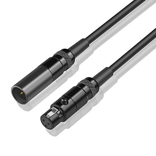 Аудио кабел-адаптер DREMAKE Mini-XLR Male to Mini-XLR Female, Кабел конвертор Mini XLR в Mini XLR с дължина 1 МЕТЪР /0,3 М, Позлатени