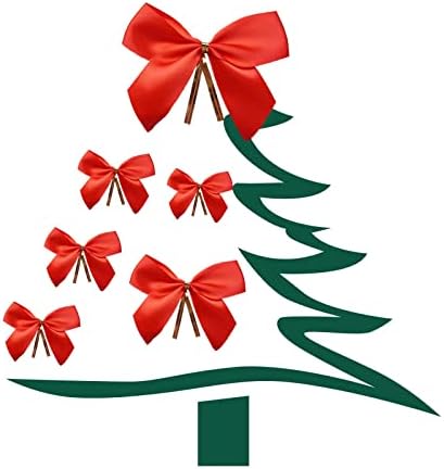 Wholelovein 48 Бр. Коледни Панделки Фестивал на Носа Украса за Коледната елха (Червен)