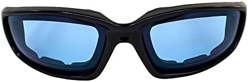 Очила за еърсофт оръжия Birdz Oriole с мека подплата за мотоциклет и колоезденето Светло син цвят и блестящи черни рамки Са удобни