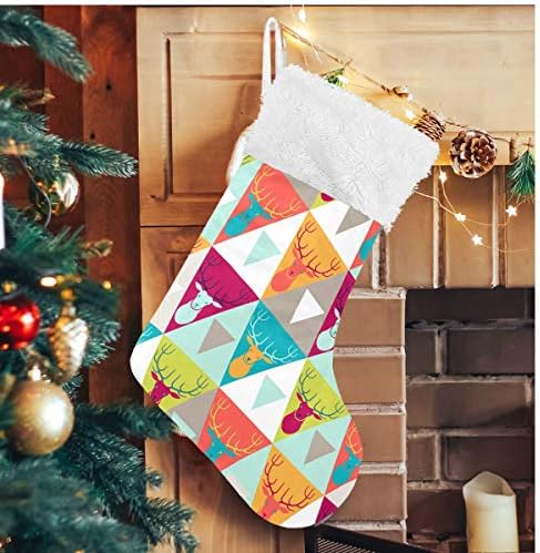 Коледни Чорапи ALAZA, Коледни Елени, Класически Персонализирани Големи Чулочные Украса за Семейни Тържества, декорация за Партита,